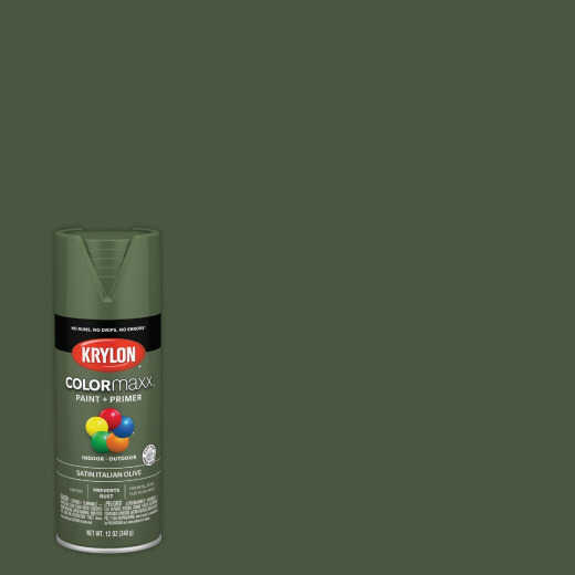 Krylon ColorMaxx 12 Oz. Satin Spray Paint, Italian Olive